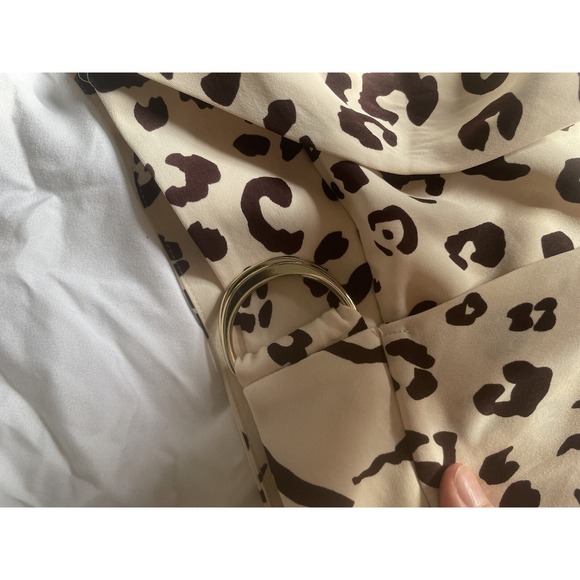 New Nine West Medium Skirt Brown Cream Animal Print Asymmetrical - Picture 4 of 7